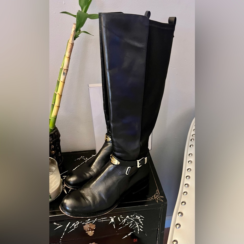 Michael Kors Arley Genuine Leather Riding Boots Sz 8 - Picture 2 of 15